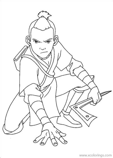 avatar the last airbender coloring pages aang|atla sokka coloring pages.